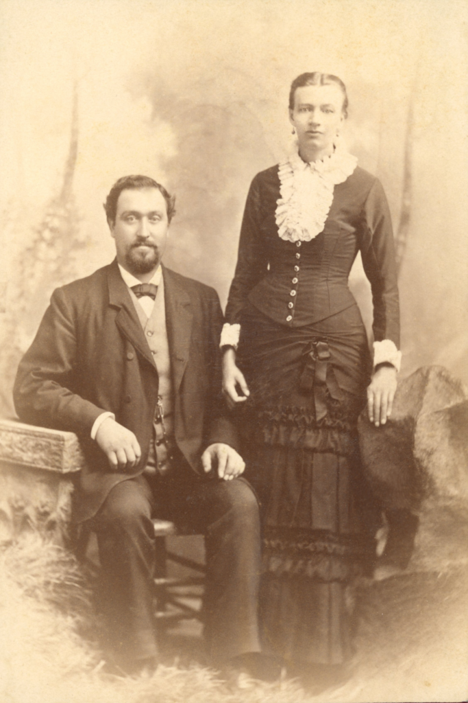 Charles and Wilhelmina Schifferdecker wedding portrait 1877